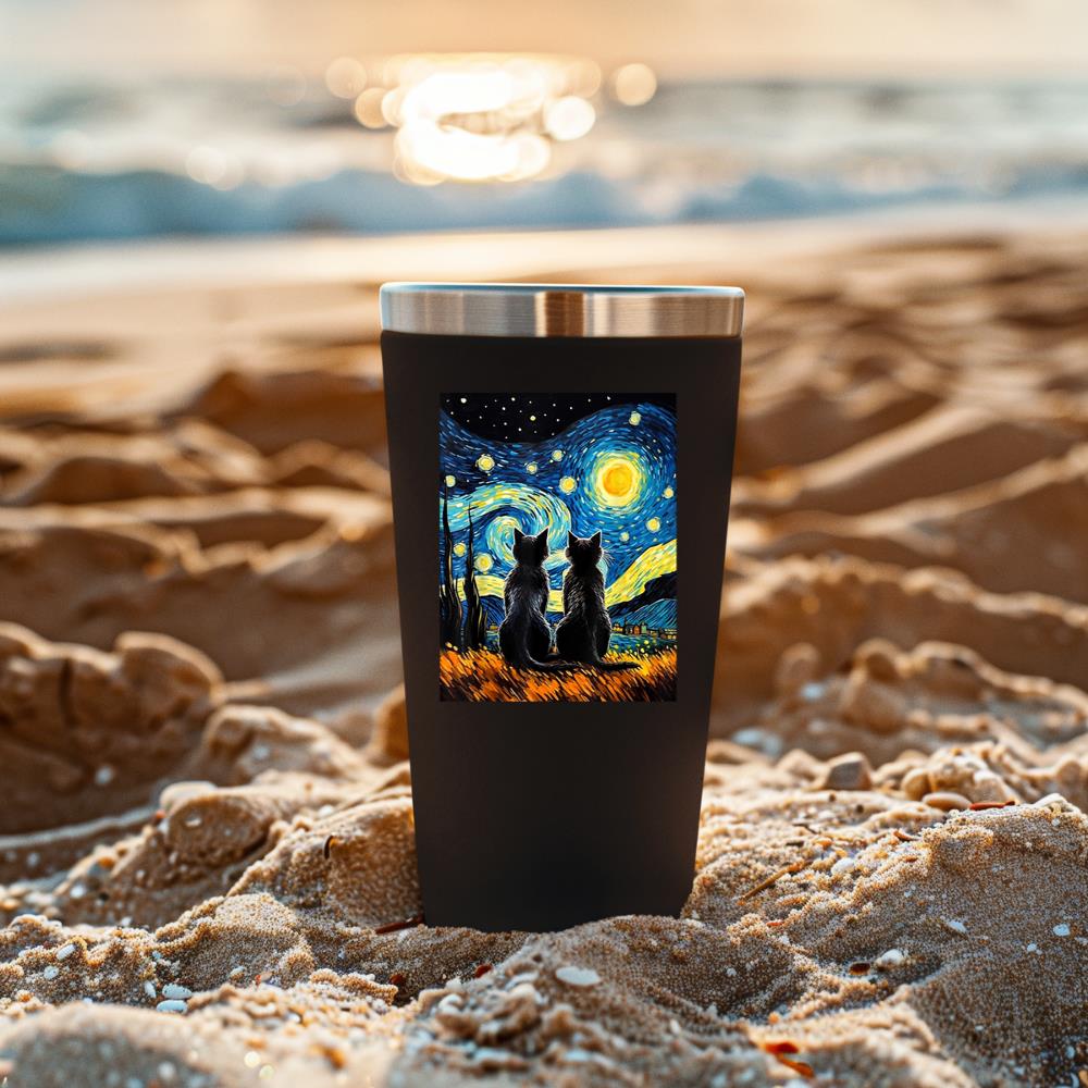 Xanawood Black Cats Lover Starry Night Vincent van Gogh Tumbler