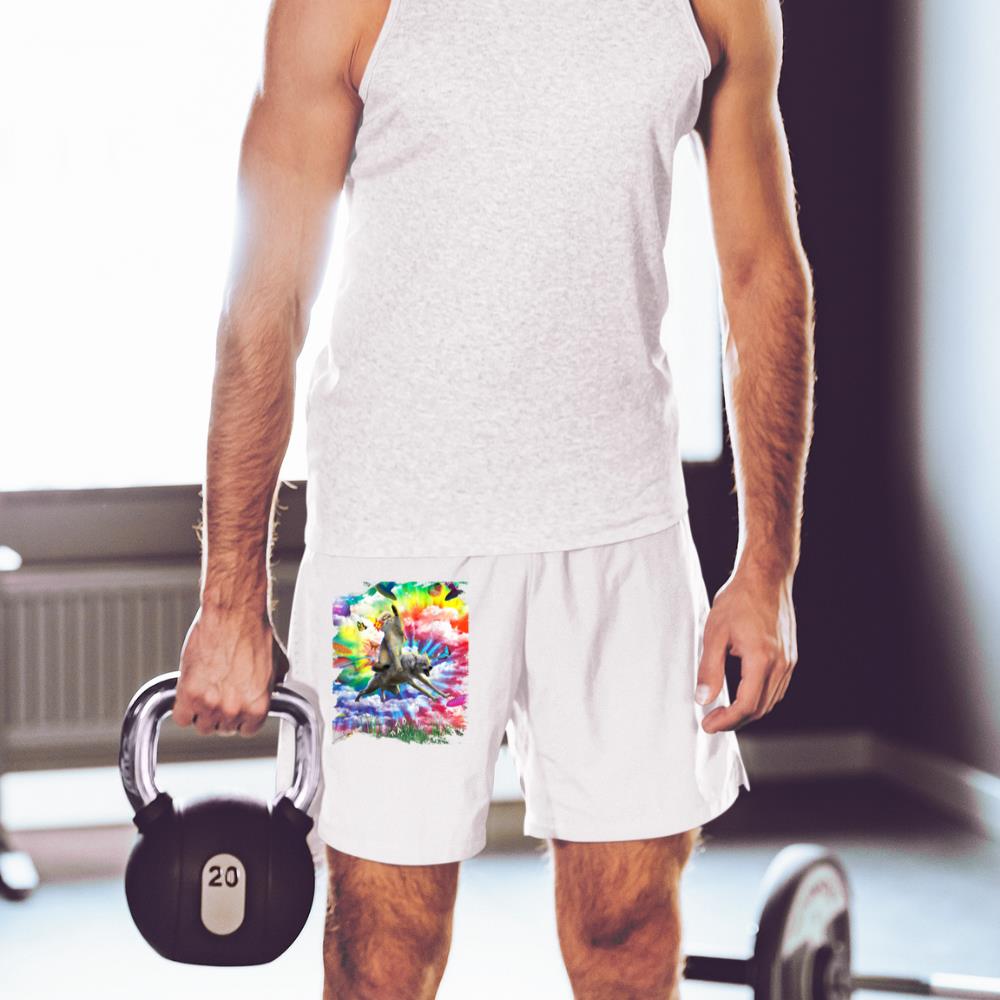 Xanawood Cat Riding Wolf Trippy Tie Dye Short