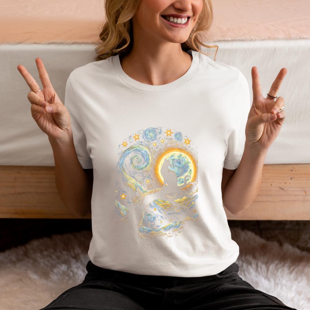 Xanawood Cat Starry Night, Cat Van Gogh, Cat Art, Kids Mens Funny Cat T-Shirt