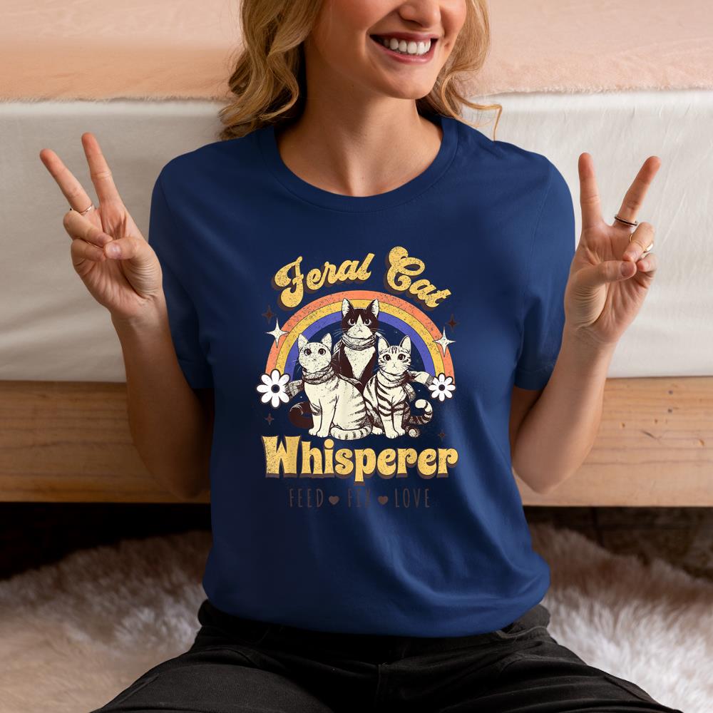 Xanawood Feral Cat Whisperer Funny Cat Lover T for women, Men, Kids T-Shirt