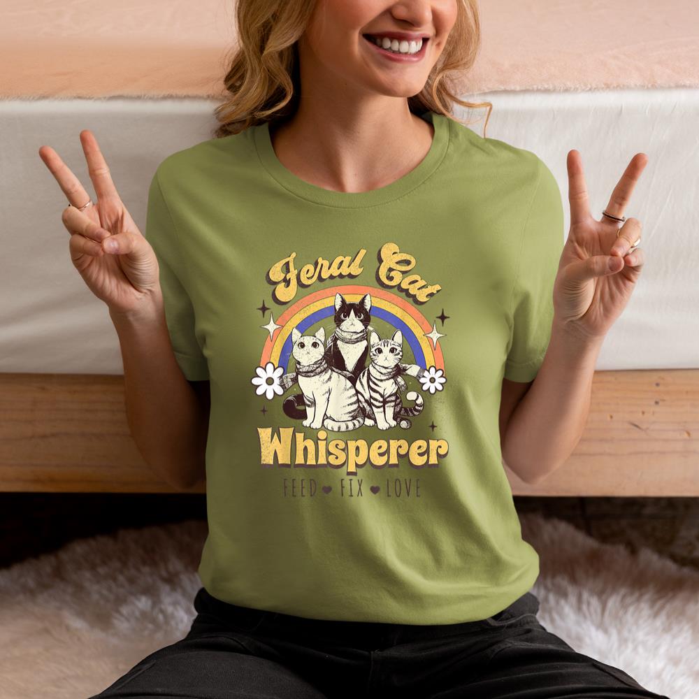 Xanawood Feral Cat Whisperer Funny Cat Lover T for women, Men, Kids T-Shirt