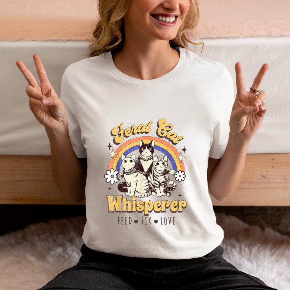 Xanawood Feral Cat Whisperer Funny Cat Lover T for women, Men, Kids T-Shirt