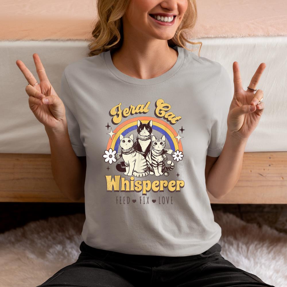 Xanawood Feral Cat Whisperer Funny Cat Lover T for women, Men, Kids T-Shirt
