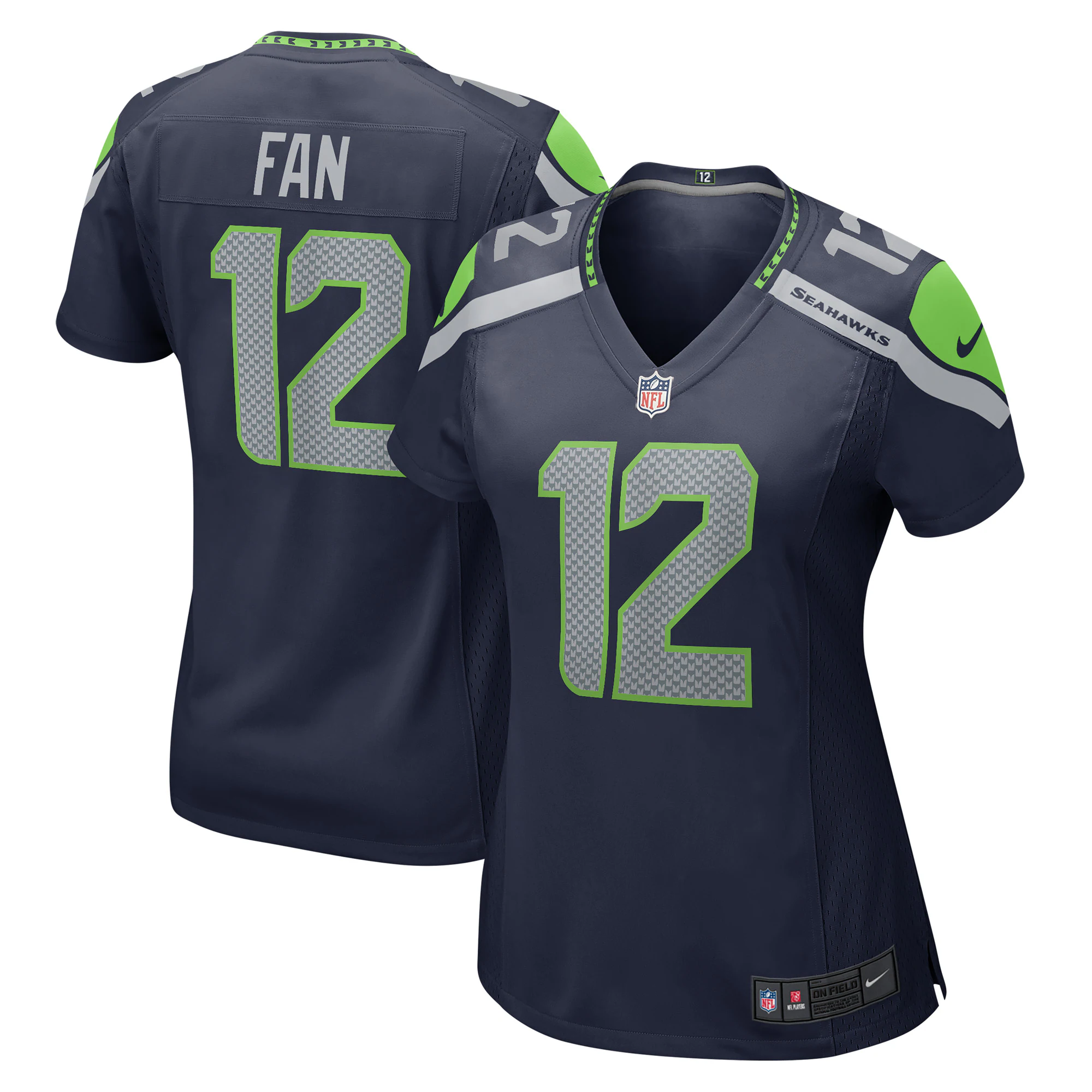 12th Fan Seattle Seahawks BB Store Women's Game Jersey - College Navy