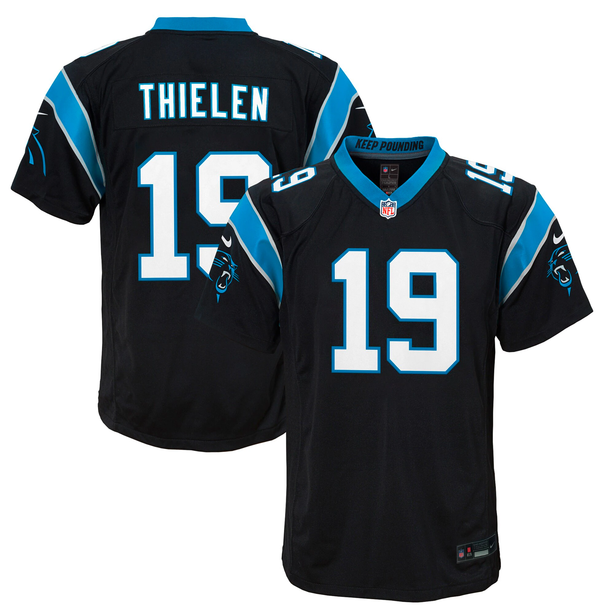 Adam Thielen Carolina Panthers BB Store Youth Game Jersey - Black