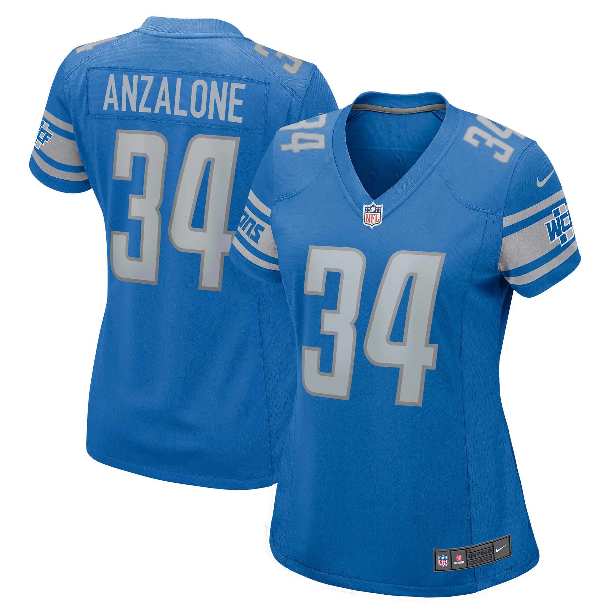 Alex Anzalone Detroit Lions BB Store Women's Game Jersey - Blue