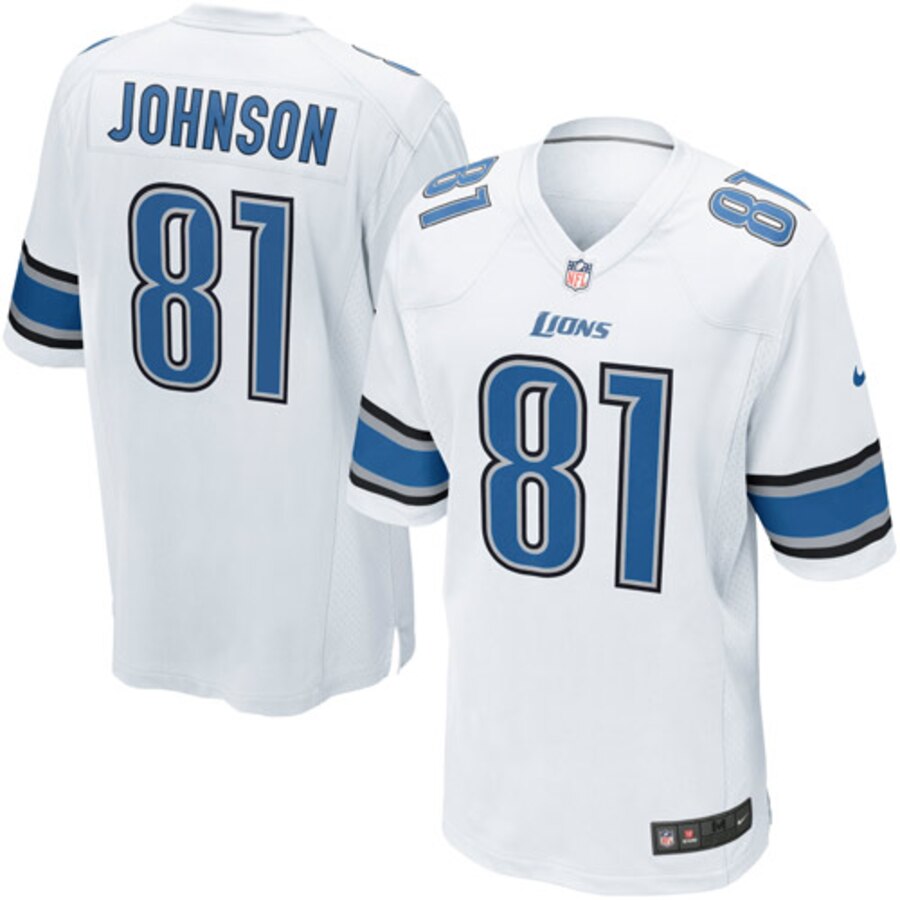 Calvin Johnson Detroit Lions BB Store Youth Game Jersey - White