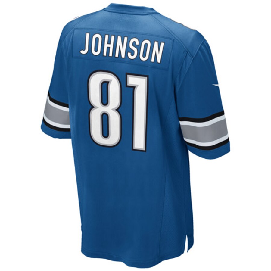 Calvin Johnson Detroit Lions BB Store Youth Team Color Game Jersey - Light Blue