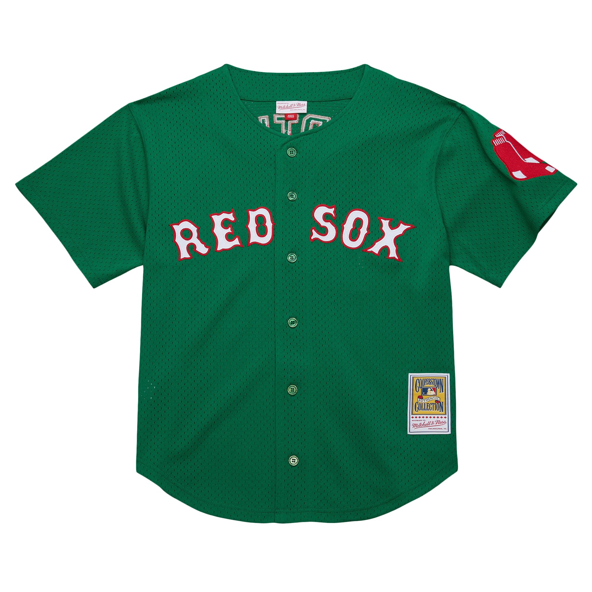 David Ortiz Boston Red Sox  Cooperstown Collection Mesh Batting Practice Jersey - Kelly Green