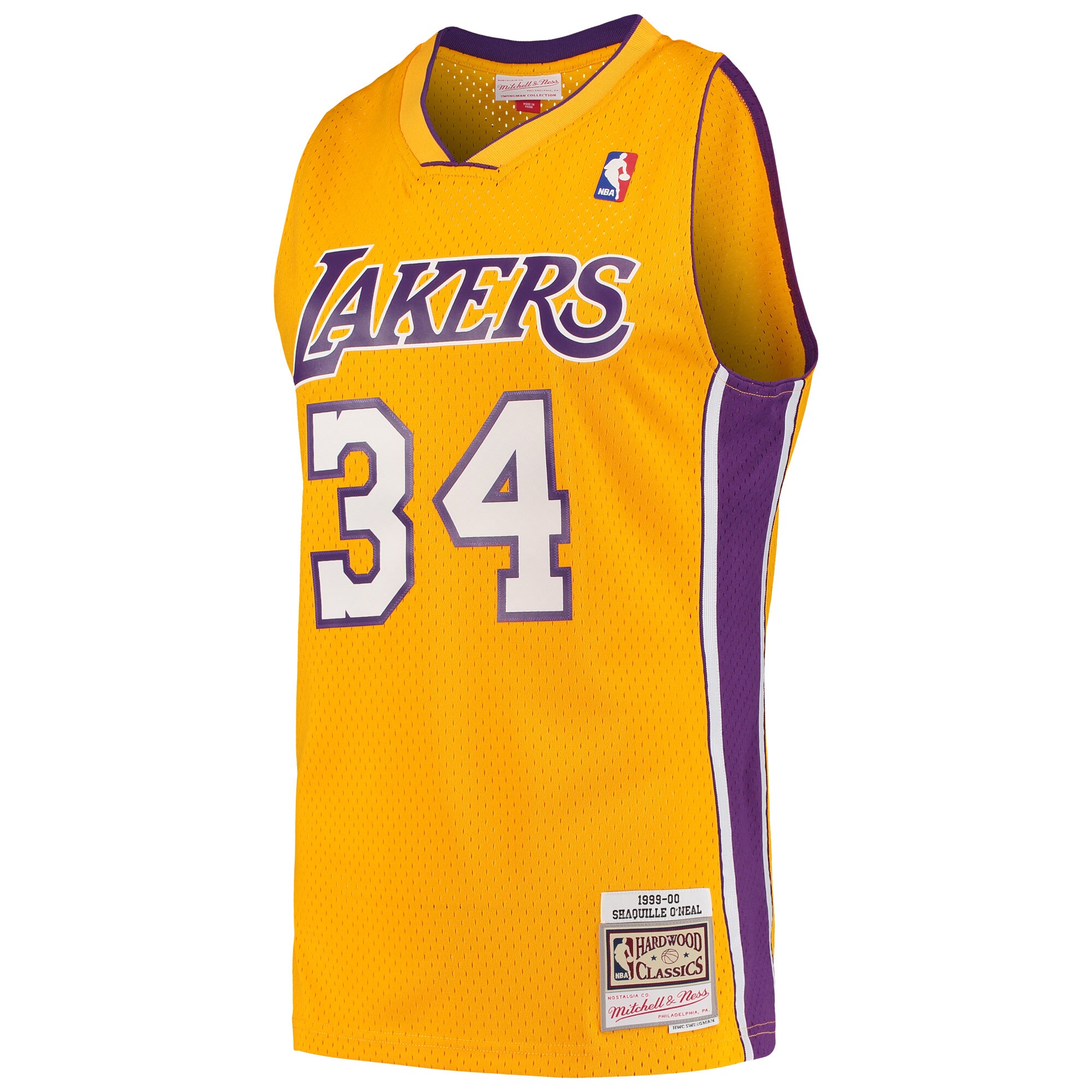 Shaquille O'neal Los Angeles Lakers  Hardwood Classics Swingman Jersey - Gold
