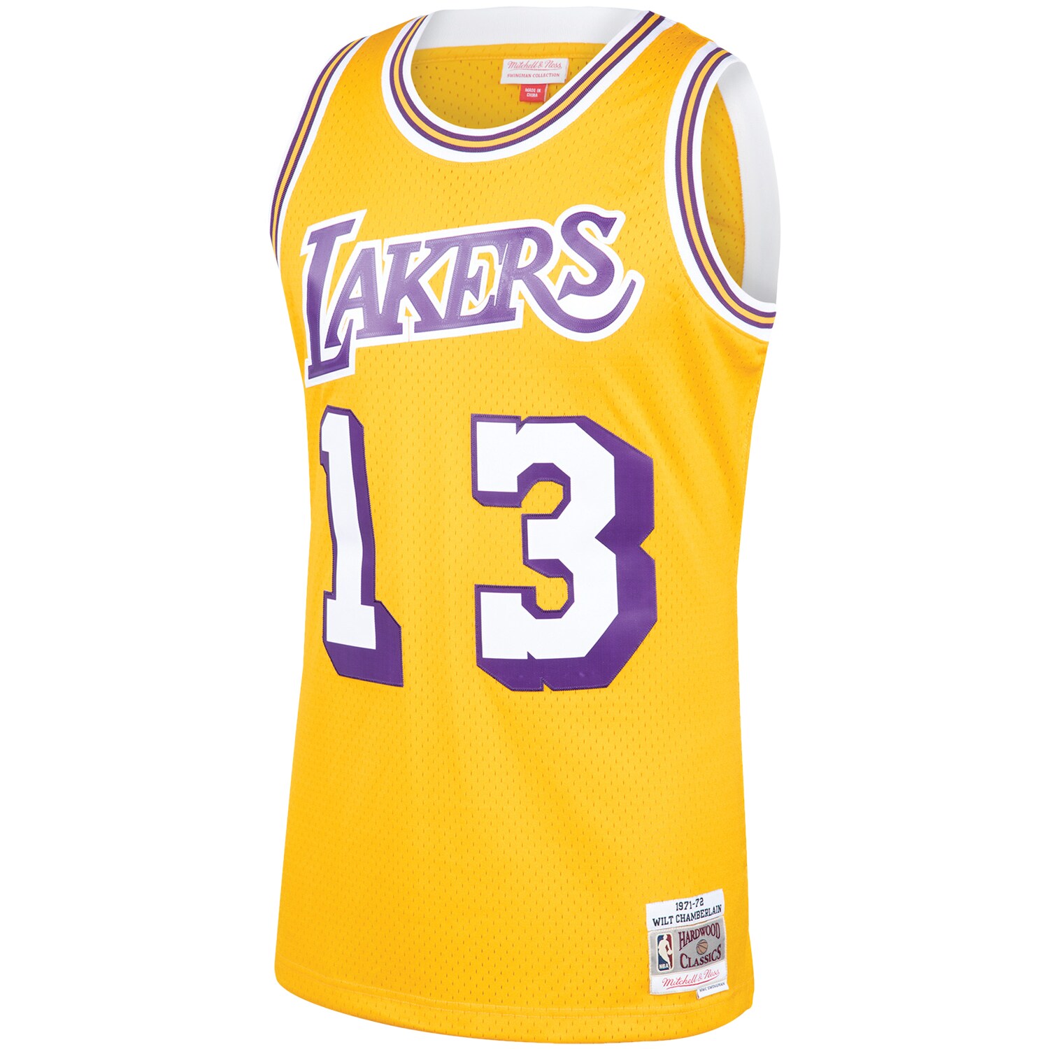 Wilt Chamberlain Los Angeles Lakers  1971/72 Hardwood Classics Swingman Jersey - Gold